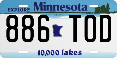 MN license plate 886TOD