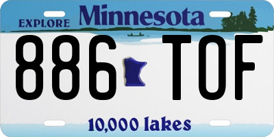 MN license plate 886TOF