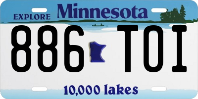 MN license plate 886TOI