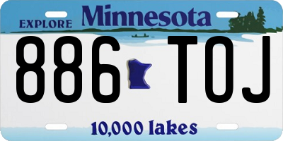 MN license plate 886TOJ