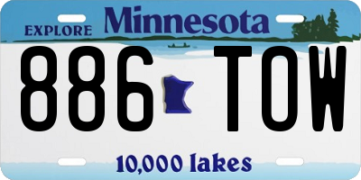 MN license plate 886TOW