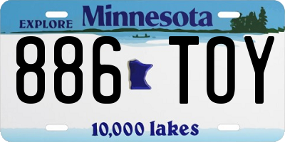 MN license plate 886TOY
