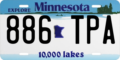 MN license plate 886TPA