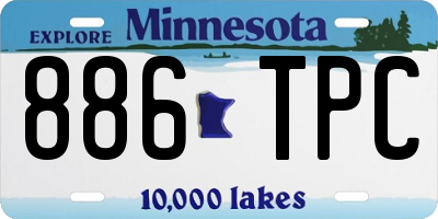 MN license plate 886TPC