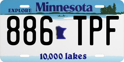 MN license plate 886TPF