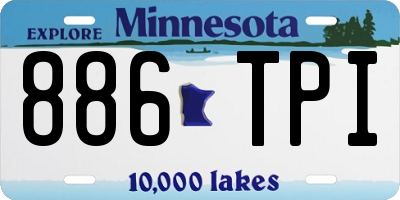 MN license plate 886TPI