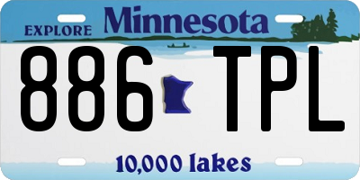 MN license plate 886TPL