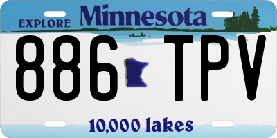 MN license plate 886TPV