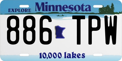 MN license plate 886TPW