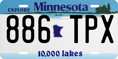 MN license plate 886TPX