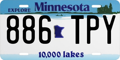 MN license plate 886TPY