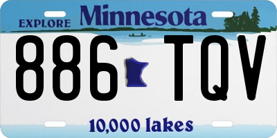 MN license plate 886TQV