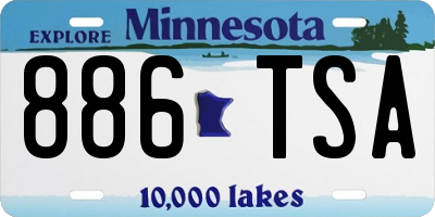 MN license plate 886TSA