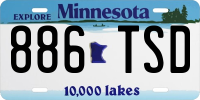 MN license plate 886TSD