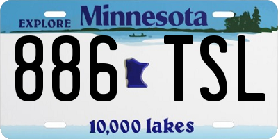 MN license plate 886TSL