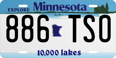 MN license plate 886TSO