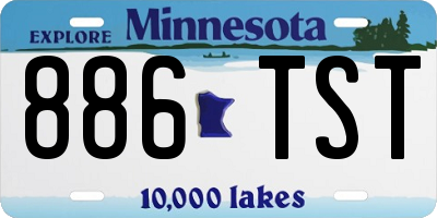 MN license plate 886TST