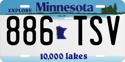 MN license plate 886TSV
