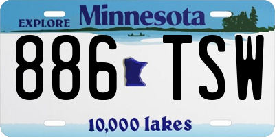 MN license plate 886TSW