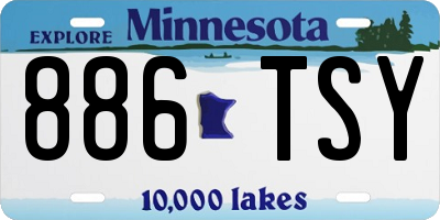 MN license plate 886TSY