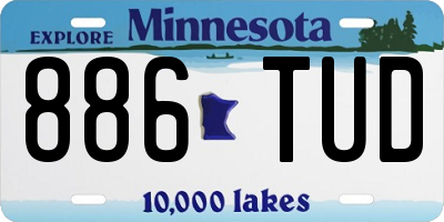 MN license plate 886TUD