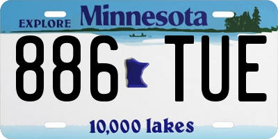 MN license plate 886TUE
