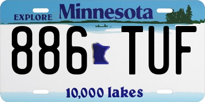 MN license plate 886TUF