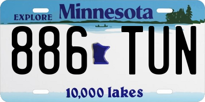 MN license plate 886TUN