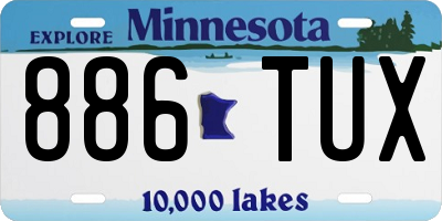 MN license plate 886TUX