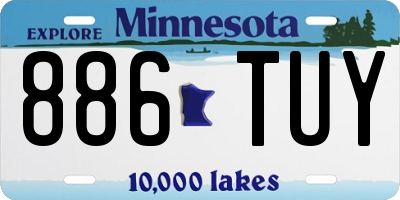 MN license plate 886TUY
