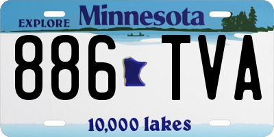 MN license plate 886TVA