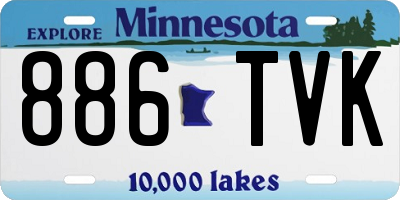 MN license plate 886TVK