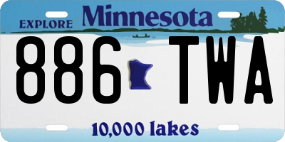 MN license plate 886TWA