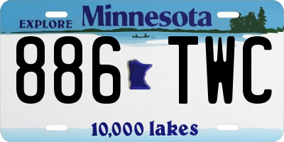 MN license plate 886TWC