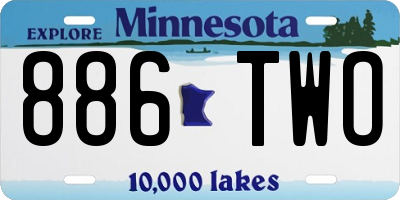 MN license plate 886TWO