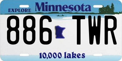 MN license plate 886TWR