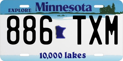 MN license plate 886TXM