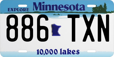 MN license plate 886TXN