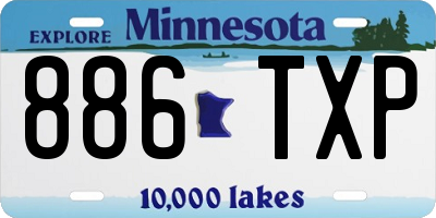 MN license plate 886TXP