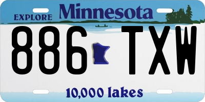 MN license plate 886TXW