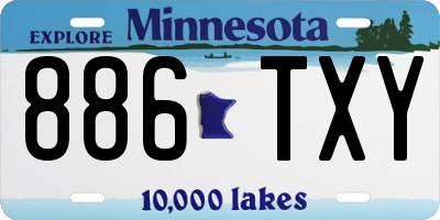 MN license plate 886TXY