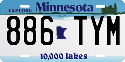 MN license plate 886TYM