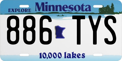 MN license plate 886TYS
