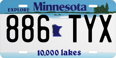 MN license plate 886TYX