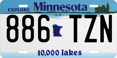 MN license plate 886TZN