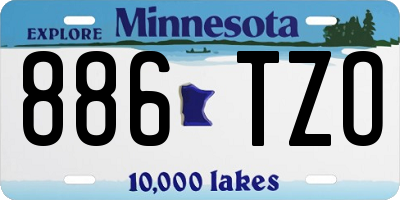 MN license plate 886TZO