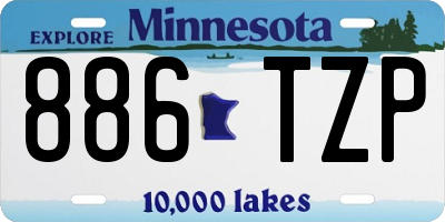 MN license plate 886TZP