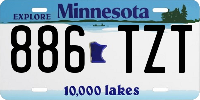 MN license plate 886TZT