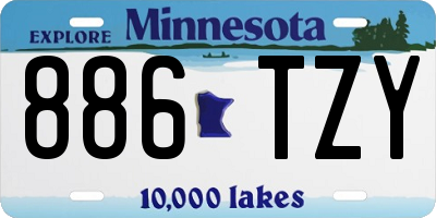MN license plate 886TZY