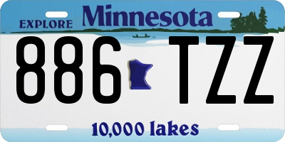 MN license plate 886TZZ